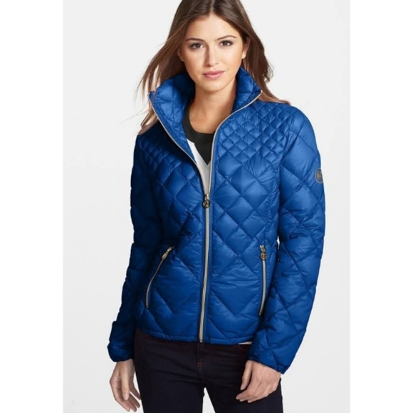 🆕️ Michael Kors Blue Packable Down Jacket - Picture 1 of 16